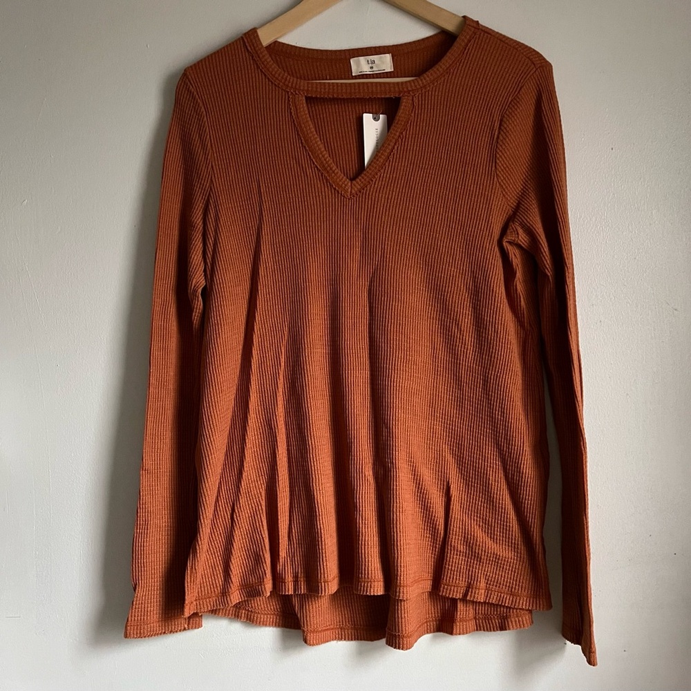 ANTHROPOLOGIE T. La Nadia Cut-Out Waffle Tunic - Picture 6 of 12